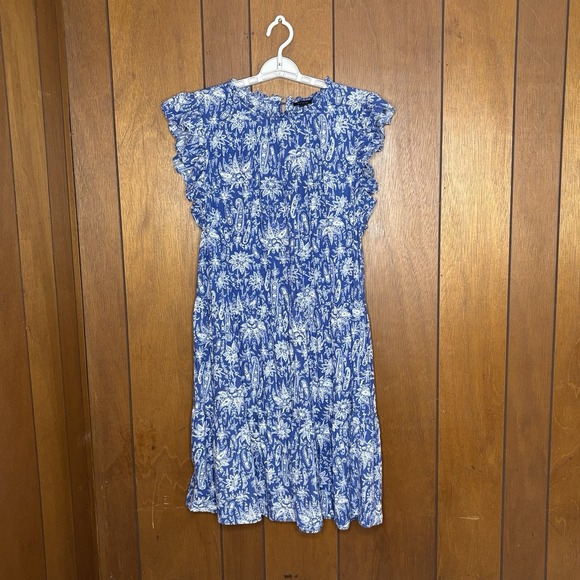 Ann Taylor Dresses & Skirts - Ann Taylor Dress Women L Blue Floral Boho Cottagecore Romantic‎ Feminine Fairy